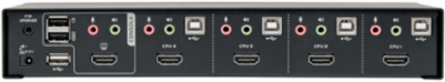 4-Port HDMI/USB KVM Switch, 1080p Video, 2 USB Ports, USB 2.0