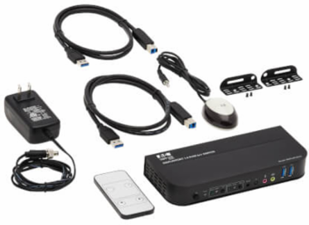KVM Switch, 2-Port, DisplayPort/HDMI, USB 3.0, 4K 60 Hz, HDR, DP 1.4, HDCP 2.2