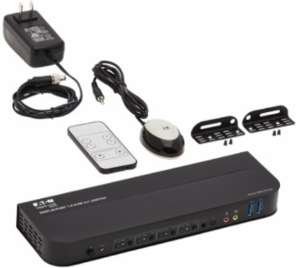 KVM Switch, 4-Port, DisplayPort/HDMI, USB 3.0, 4K 60 Hz, HDR, DP 1.4, HDCP 2.2