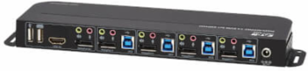KVM Switch, 4-Port, DisplayPort/HDMI, USB 3.0, 4K 60 Hz, HDR, DP 1.4, HDCP 2.2