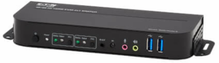 KVM Switch, 2-Port, HDMI, USB 3.0, 4K 60 Hz, HDR, HDCP 2.2, IR