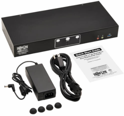 KVM Switch, 2-Port, DisplayPort Dual-Display, USB 3.2 Gen 1, 4K 60 Hz, HDCP 2.2, TAA