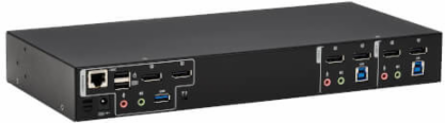 KVM Switch, 2-Port, DisplayPort Dual-Display, USB 3.2 Gen 1, 4K 60 Hz, HDCP 2.2, TAA