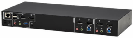 KVM Switch, 2-Port, DisplayPort Dual-Display, USB 3.2 Gen 1, 4K 60 Hz, HDCP 2.2, TAA