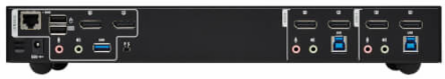 KVM Switch, 2-Port, DisplayPort Dual-Display, USB 3.2 Gen 1, 4K 60 Hz, HDCP 2.2, TAA