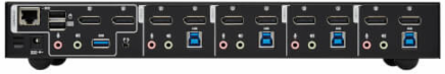 KVM Switch, 4-Port, DisplayPort Dual-Display, USB 3.2 Gen 1, 4K 60 Hz, HDCP 2.2, TAA