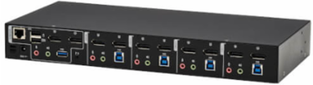 KVM Switch, 4-Port, DisplayPort Dual-Display, USB 3.2 Gen 1, 4K 60 Hz, HDCP 2.2, TAA