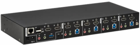 KVM Switch, 4-Port, HDMI Dual-Display, USB 3.2 Gen 1, 4K 60 Hz, HDCP 2.2, TAA
