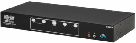 KVM Switch, 4-Port, HDMI Dual-Display, USB 3.2 Gen 1, 4K 60 Hz, HDCP 2.2, TAA