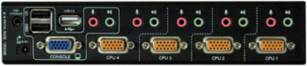 4-Port KVM Switch with Audio, USB 2.0, and Push Button Control