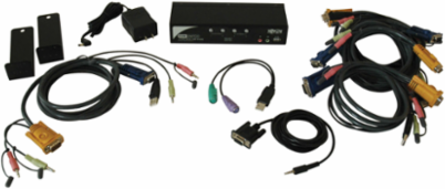 4-Port KVM Switch with Audio, USB 2.0, and Push Button Control