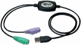 USB to PS/2 Adapter - 35 Inch Cable Length, USB A Male to Mini DIN-6 Female