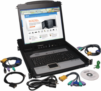 8-Port Rack-Mount KVM Switch with 19 Inch LCD, IP Access & Daisy-Chaining