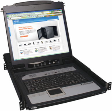 8-Port Rack-Mount KVM Switch with 19 Inch LCD, IP Access & Daisy-Chaining