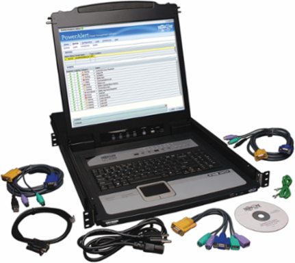 16-Port 1U Rack-Mount KVM Switch with 19 Inch LCD, IP Access
