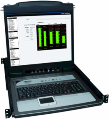 16-Port 1U Rack-Mount KVM Switch with 19 Inch LCD, Daisy-Chaining Capability