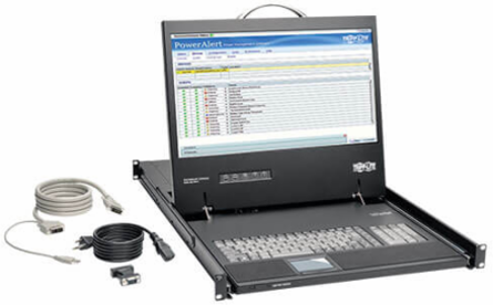 1U Rack-Mount Console with 19 Inch LCD, DVI-I, USB 2.0 Port, 1366 x 768 Resolution