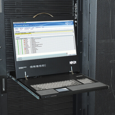 1U Rack-Mount Console with 19 Inch LCD, DVI-I, USB 2.0 Port, 1366 x 768 Resolution