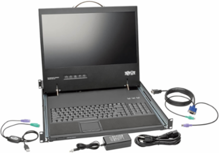1U Rack-Mount Console with 19 Inch LCD, Short-Depth, TAA Compliant