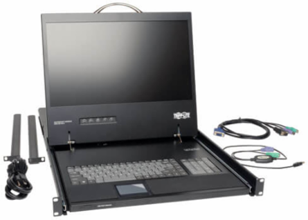 1U Rack-Mount Console with 19 Inch LCD, 1366 x 768 Resolution, USB/PS/2 Interface