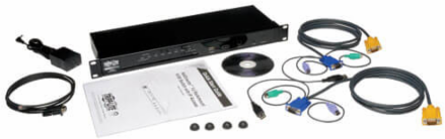 8-Port 1U Rack-Mount IP KVM Switch, PS/2 & USB Connectivity, Remote Access, 3-Year Warranty
