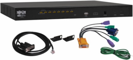 NetDirector 8-Port 1U Rack-Mount KVM Switch, Supports 2048x1536, PS/2 & USB