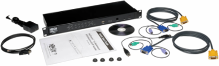 16-Port 1U Rack-Mount IP KVM Switch with USB/PS2 Connectivity