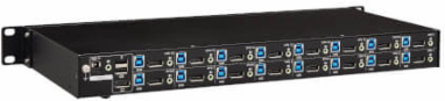 KVM Switch, 16-Port, DisplayPort, USB, Stereo Audio, 4K 60Hz, 1U Rack-Mount, TAA