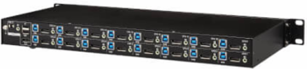 KVM Switch, 16-Port, DisplayPort, USB, Stereo Audio, 4K 60Hz, 1U Rack-Mount, TAA