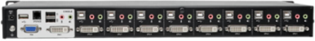 8-Port DVI/USB KVM Switch, 1920 x 1200 Resolution, Rack-Mountable, Audio Support