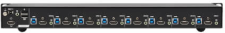 KVM Switch, 8-Port, HDMI, USB, Stereo Audio, 4K 60Hz, 1U Rack-Mount, TAA