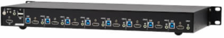 KVM Switch, 8-Port, HDMI, USB, Stereo Audio, 4K 60Hz, 1U Rack-Mount, TAA