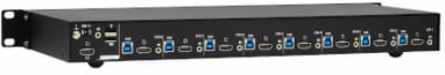 KVM Switch, 8-Port, HDMI, USB, Stereo Audio, 4K 60Hz, 1U Rack-Mount, TAA
