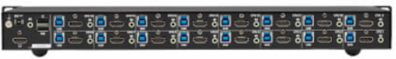 KVM Switch, 16-Port, HDMI, USB, Stereo Audio, 4K 60Hz, 1U Rack-Mount, TAA