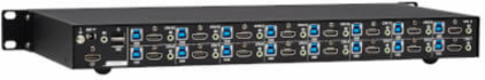 KVM Switch, 16-Port, HDMI, USB, Stereo Audio, 4K 60Hz, 1U Rack-Mount, TAA