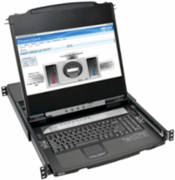 8-Port 1U Rack-Mount Console HDMI KVM Switch, 17 Inch LCD, IP Access