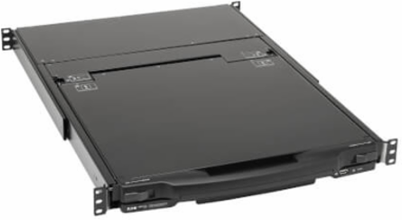 Console KVM Switch, 8-Port, DisplayPort, 1U Rack-Mount, 17 in LCD, Dual Rail, TAA
