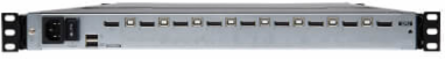 Console KVM Switch, 8-Port, DisplayPort, 1U Rack-Mount, 17 in LCD, Dual Rail, TAA