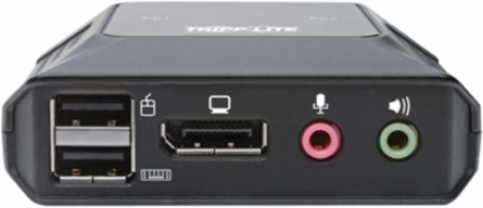 2-Port DisplayPort/USB KVM Switch, Supports 4K Video, Remote Selector, Built-In 4 ft Cables