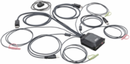 2-Port DisplayPort/USB KVM Switch, Supports 4K Video, Remote Selector, Built-In 4 ft Cables