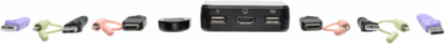 2-Port USB/HDMI KVM Switch with Built-in 4 ft. Cables, 1920 x 1200 Resolution