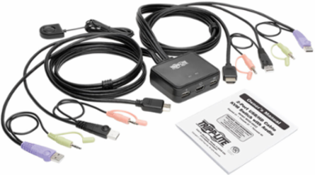2-Port USB/HDMI KVM Switch with Built-in 4 ft. Cables, 1920 x 1200 Resolution