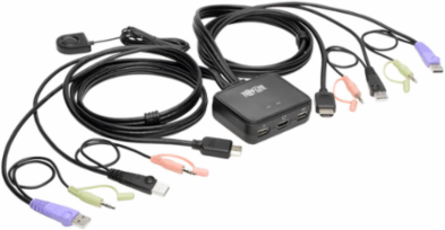 2-Port USB/HDMI KVM Switch with Built-in 4 ft. Cables, 1920 x 1200 Resolution