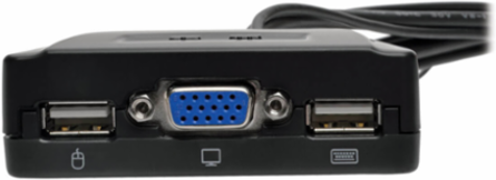 2-Port USB VGA KVM Switch with Built-in Cables, Supports 2048x1536 Resolution