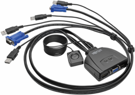 2-Port USB VGA KVM Switch with Built-in Cables, Supports 2048x1536 Resolution