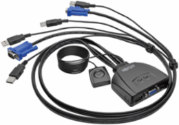 2-Port USB VGA KVM Switch with Built-in Cables, Supports 2048x1536 Resolution