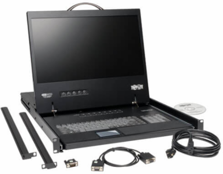 8-Port 1U Rack-Mount KVM Switch with 19 Inch LCD and 1366 x 768 Resolution