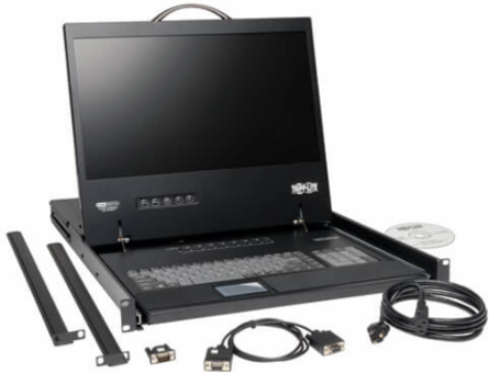16-Port Rack-Mount KVM Switch with 19 Inch LCD, VGA Support and Daisy-Chaining to 256