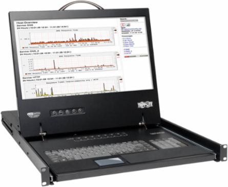16-Port Rack-Mount KVM Switch with 19 Inch LCD, VGA Support and Daisy-Chaining to 256