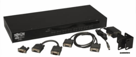 16-Port 1U Rack-Mount KVM Switch, USB/PS2, Max Resolution 2048 x 1536